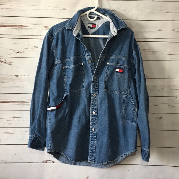 Tommy Hilfiger Other - Vintage Tommy Hilfiger spellout denim button up